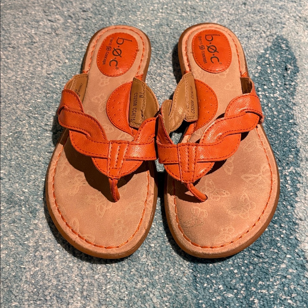 BOC Toe Leather Sandals, Sz 7